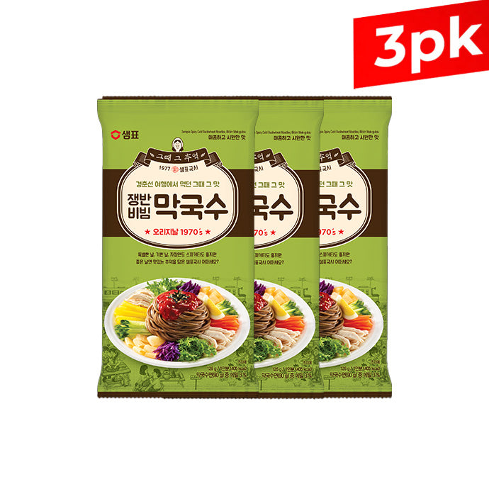 [Sempio] Spicy Cold Buckwheat Noodles Bibim Mak-Guksu / 샘표 그때 그 추억 쟁반 비빔 막국수 (90g x3pk)