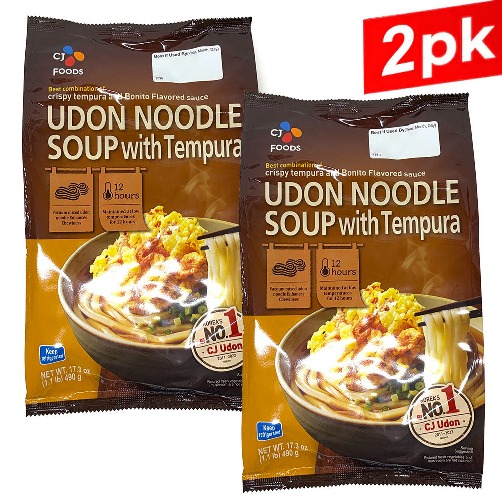 July 4th 1+1 [CJ] Udon Noodle Soup w. Tempura / CJ  튀김 우동 (490g / 2인분) 2pk special