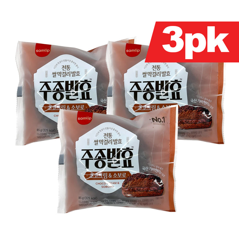 [Samlip] Chocolate Cream Soboro Bread / 삼립 주종발효 초코크림 & 소보로 (85g x3pk)