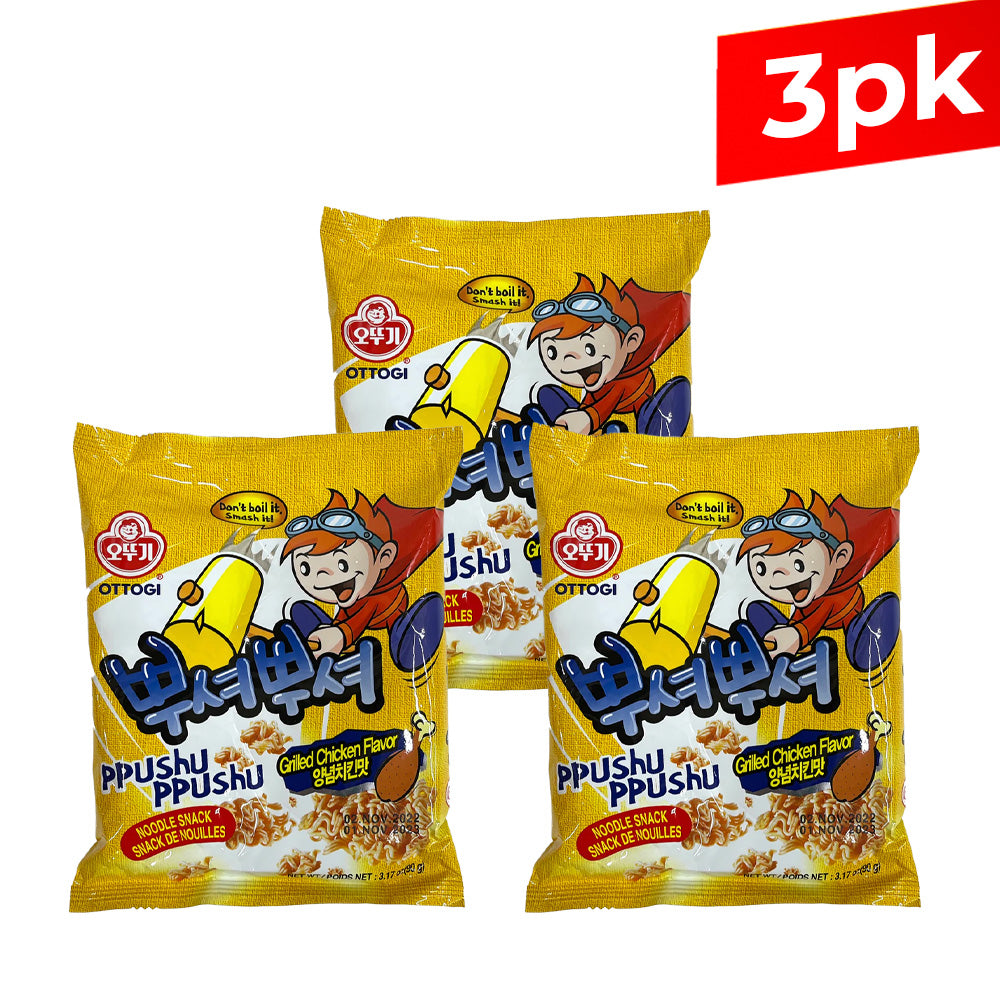 [Ottogi] Ppushu Ppushu Grilled Chicken Flavor / 오뚜기 뿌셔뿌셔 양념 치킨 맛 (90g x3pk)