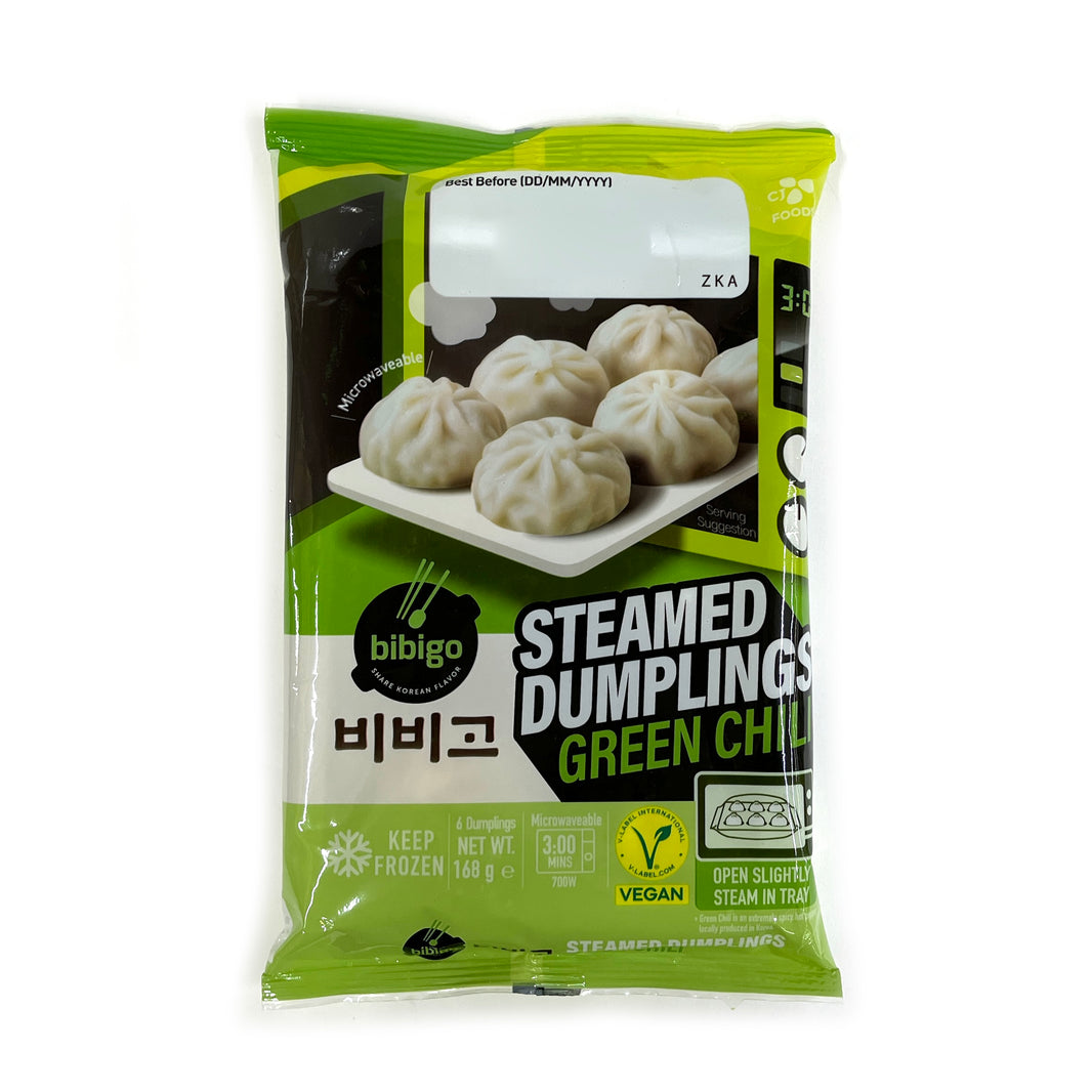 [Bibigo] Steamed Dumpling Green Chili Flavor 3min / 비비고 찐 만두 고추 3분 (168g)