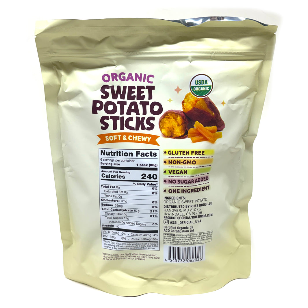 [Assi] Organic Sweet Potato Sticks Soft & Chewy / 아씨 올가닉 부드럽고 쫄깃한 고구마 스틱 (480g)