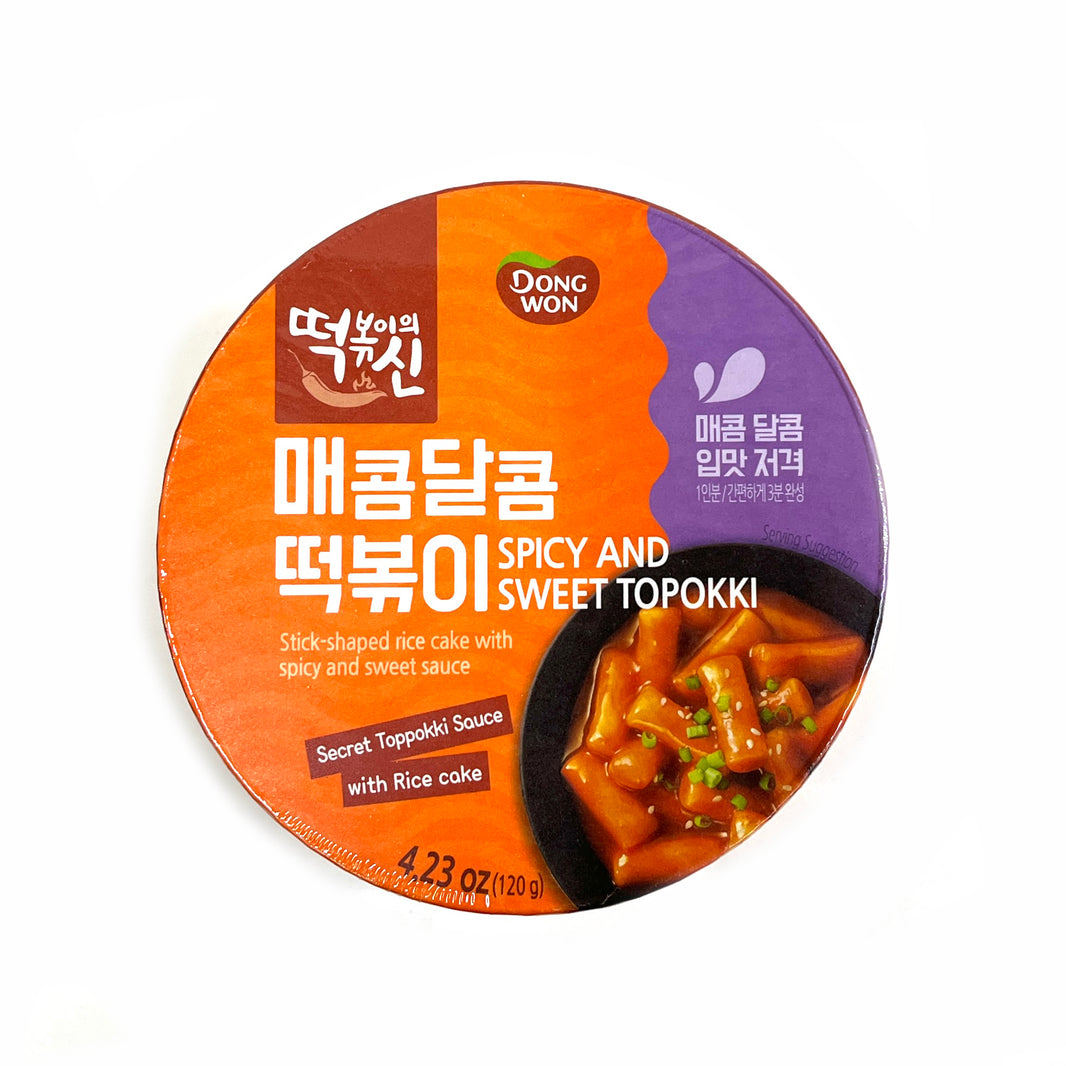 [Dongwon] Stick-Shaped Rice Cake w. Spicy & Sweet Sauce Cup / 동원 떡신 떡볶이의 신 매콤달콤 떡볶이 컵 (120g)