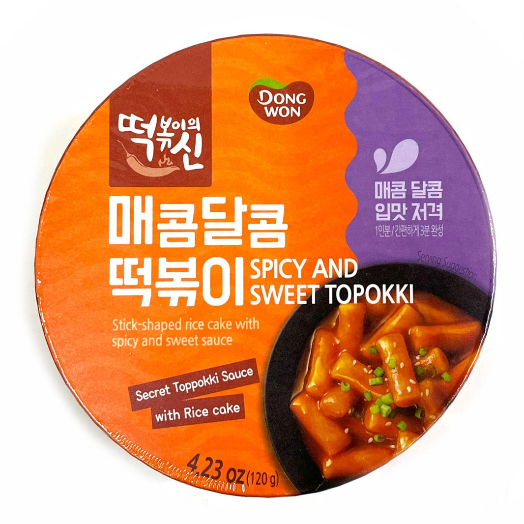 [Dongwon] Stick-Shaped Rice Cake w. Spicy & Sweet Sauce Cup / 동원 떡신 떡볶이의 신 매콤달콤 떡볶이 컵 (120g)