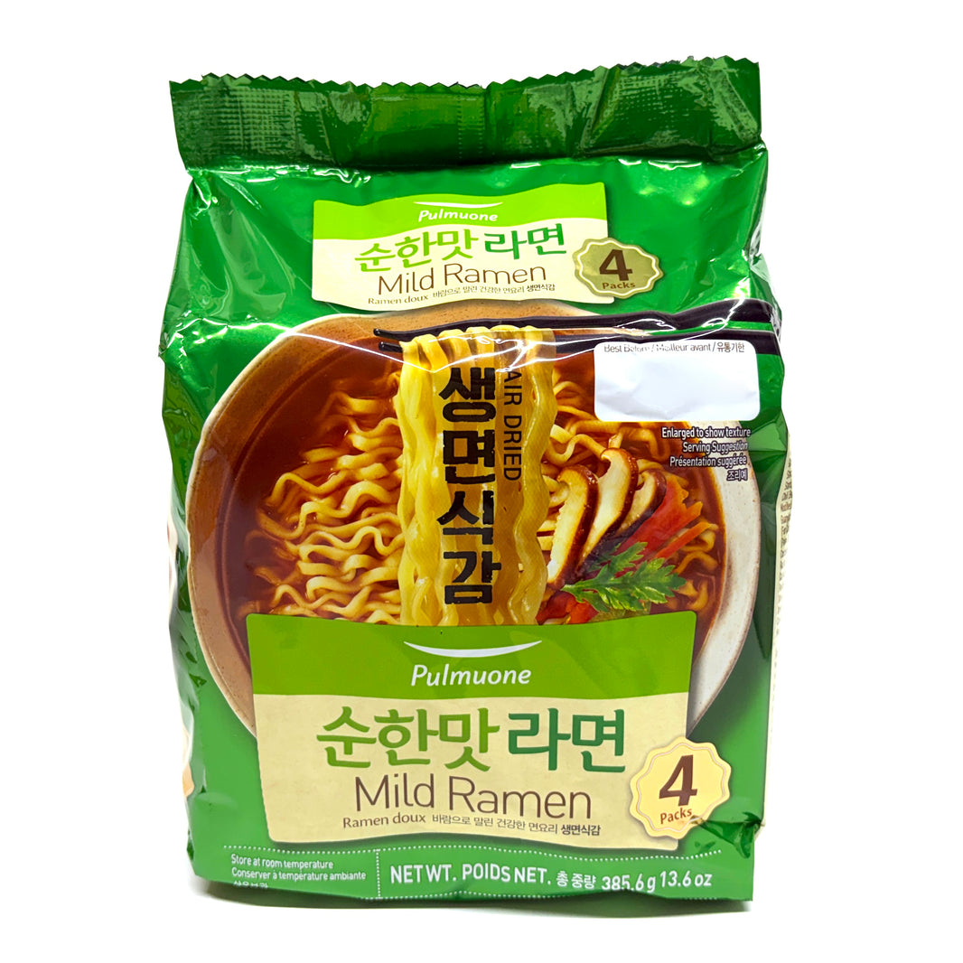 [Pulmuone] Air Fried Noodles Mild Ramen / 풀무원 생면식감 순한맛 라면 (4pks)