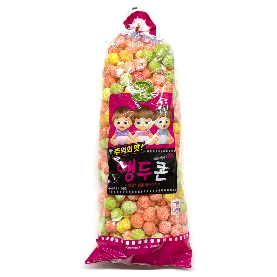 [Ilsung] Korean Cherry Puffed Corn Snack / 일성 민속과자 추억의맛 앵두콘 콘스낵 (320g)