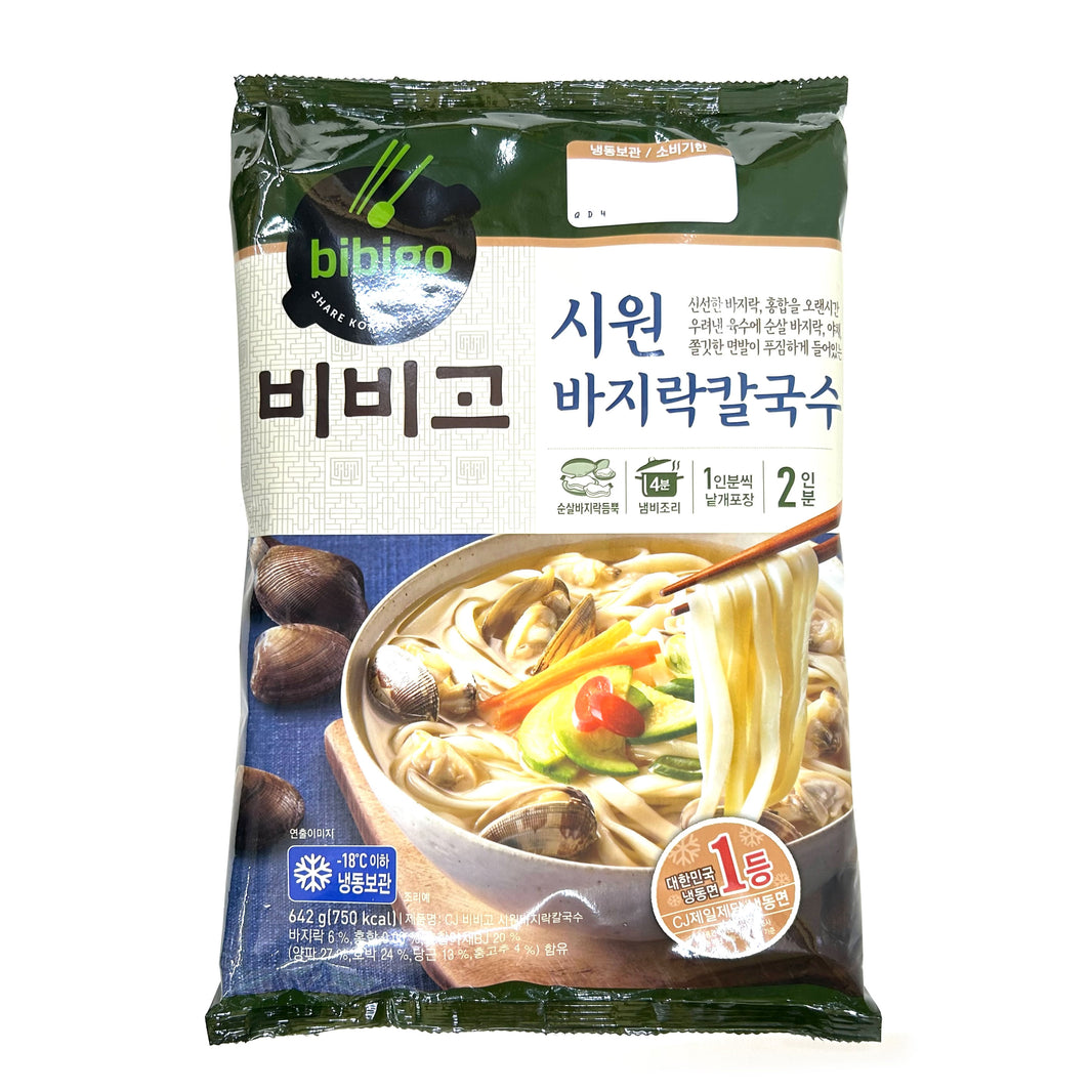 [Bibigo] Korean Style Spicy Noodle Soup w. Little Clam Kalguksu / 비비고 시원 바지락 칼국수 (642g)