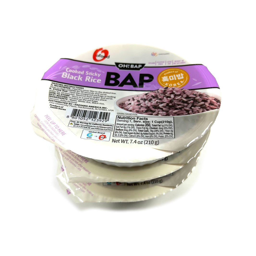 [O'Food] Bap Cooked Sticky Black Rice / 청정원 오푸드 즉석 흑미 밥 (210g x3)