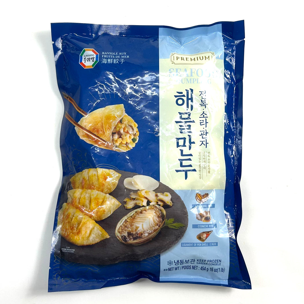 [Surasang] Premium Korean Seafood Mandu / 수라상 전복 소라 관자 해물 만두 (454g)