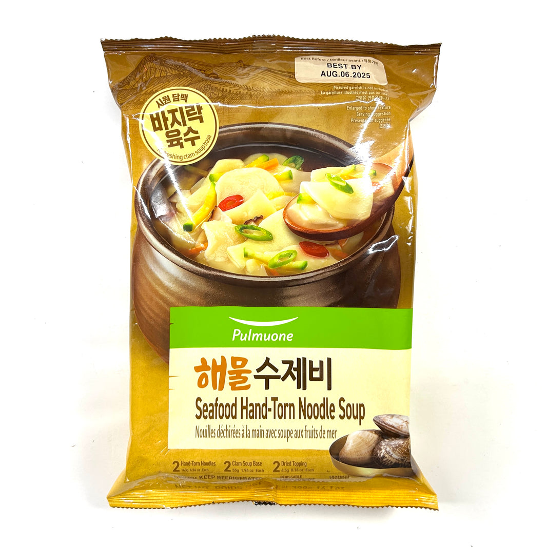 [Pulmuone]  Seafood Hand Torn Noddle Soup /  풀무원 해물 수제비 (140gx2EA)