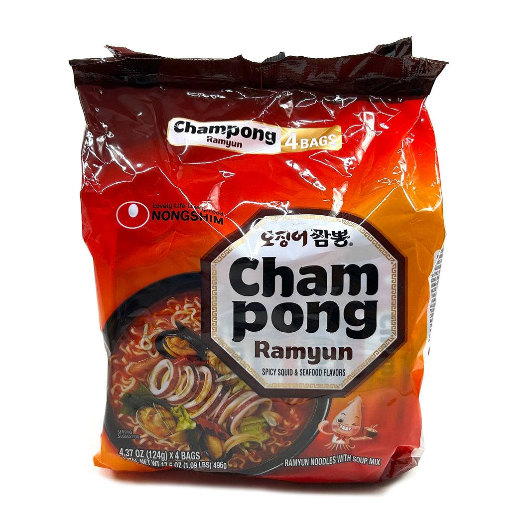 [Nongshim] Champong Ramyun Spicy Squid & Seafood Flavor / 농심 오징어 짬뽕 (4pk)