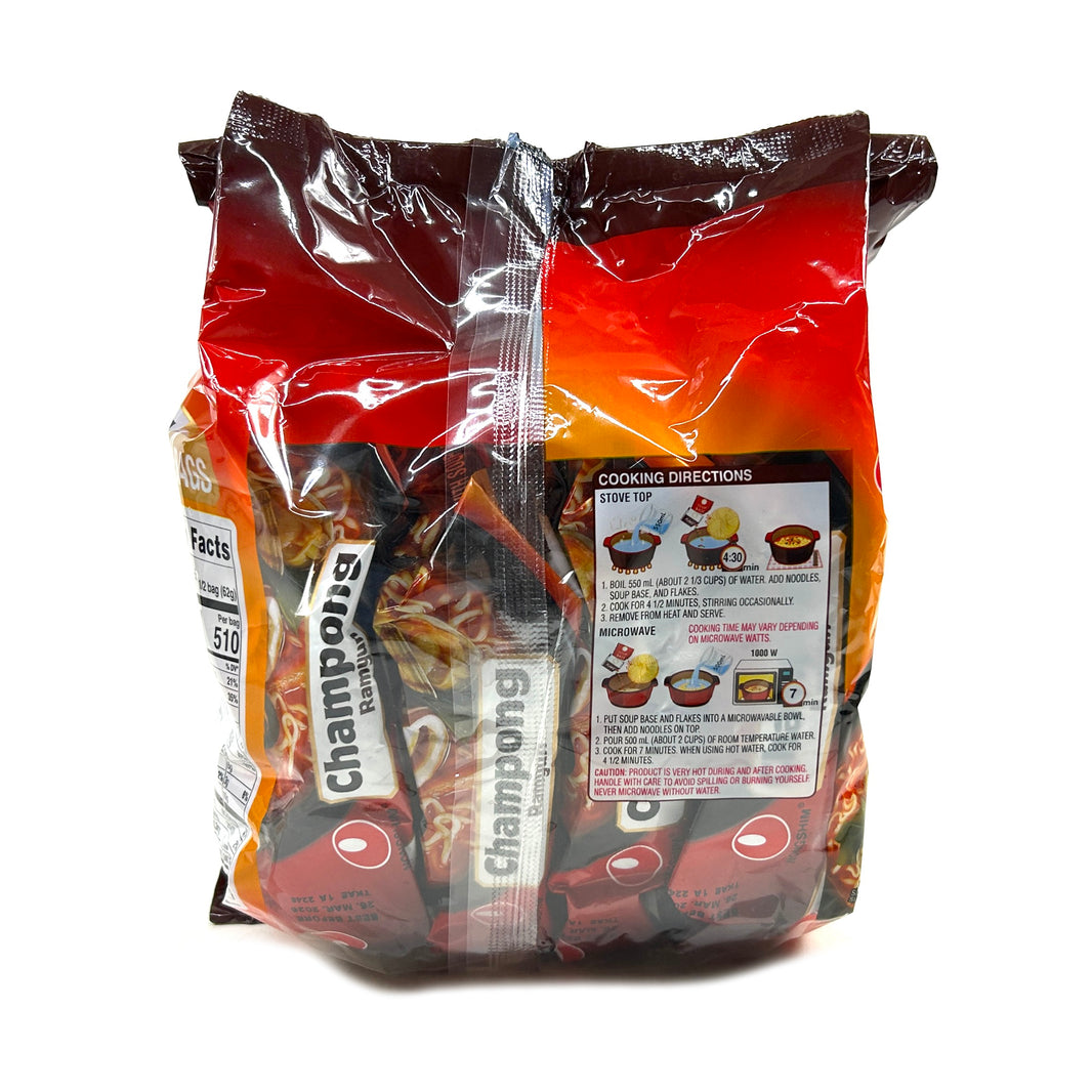 [Nongshim] Champong Ramyun Spicy Squid & Seafood Flavor / 농심 오징어 짬뽕 (4pk)