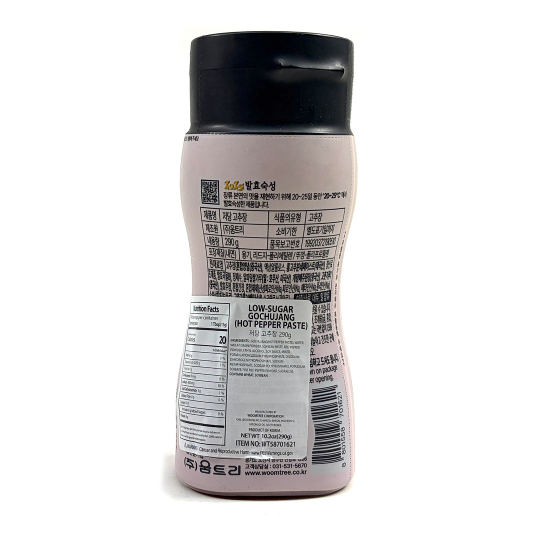 [Woomtree] Low Sugar Hot Pepper Paste Gochujang / 움트리 짜먹는 저당 고추장 (290g)