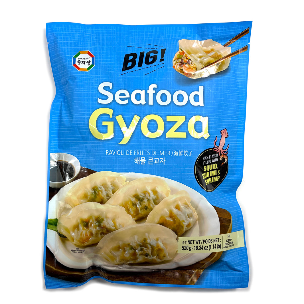 [Surasang] Seafood Gyoza Dumplings / 수라상 해물 큰교자 왕교자 냉동 만두 (520g)