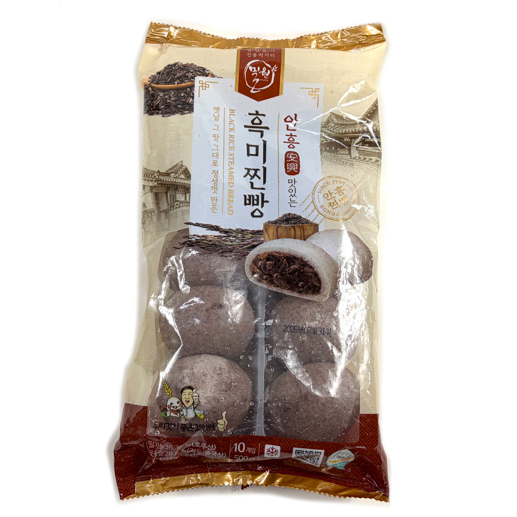 [Milwon] Anheung Black Rice Steamed Bread / 밀원 본가 안흥 흑미 찐빵 (500g)