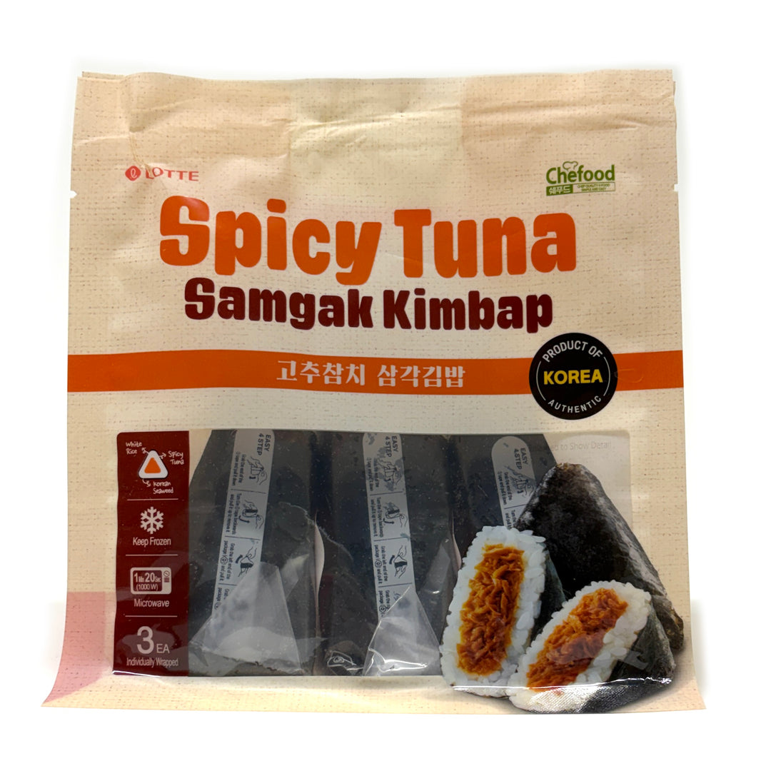 [Lotte] Spicy Tuna Samgak Kimbap / 롯데 매운 참치 삼각김밥 냉동 김밥 (3ea)