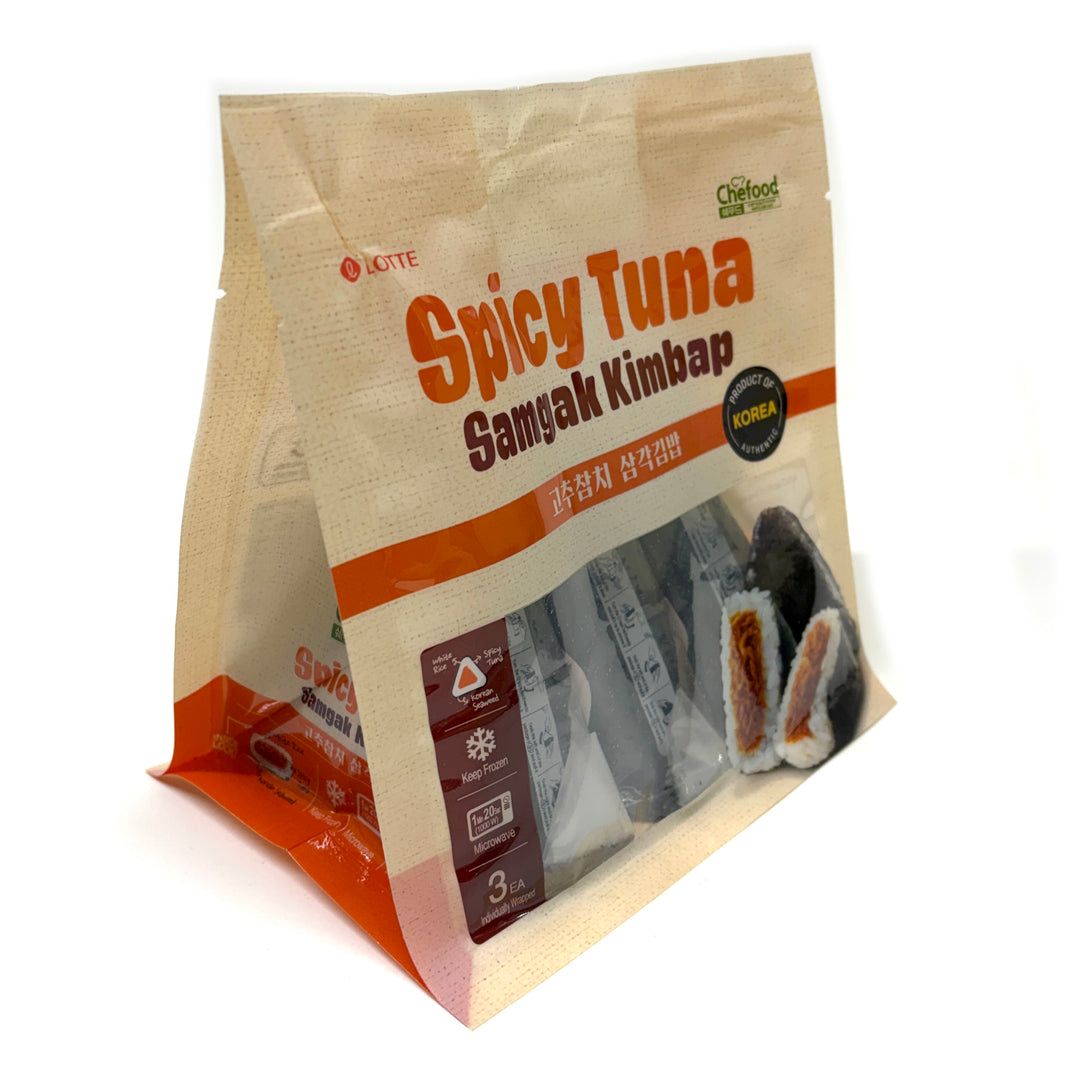 [Lotte] Spicy Tuna Samgak Kimbap / 롯데 매운 참치 삼각김밥 냉동 김밥 (3ea)