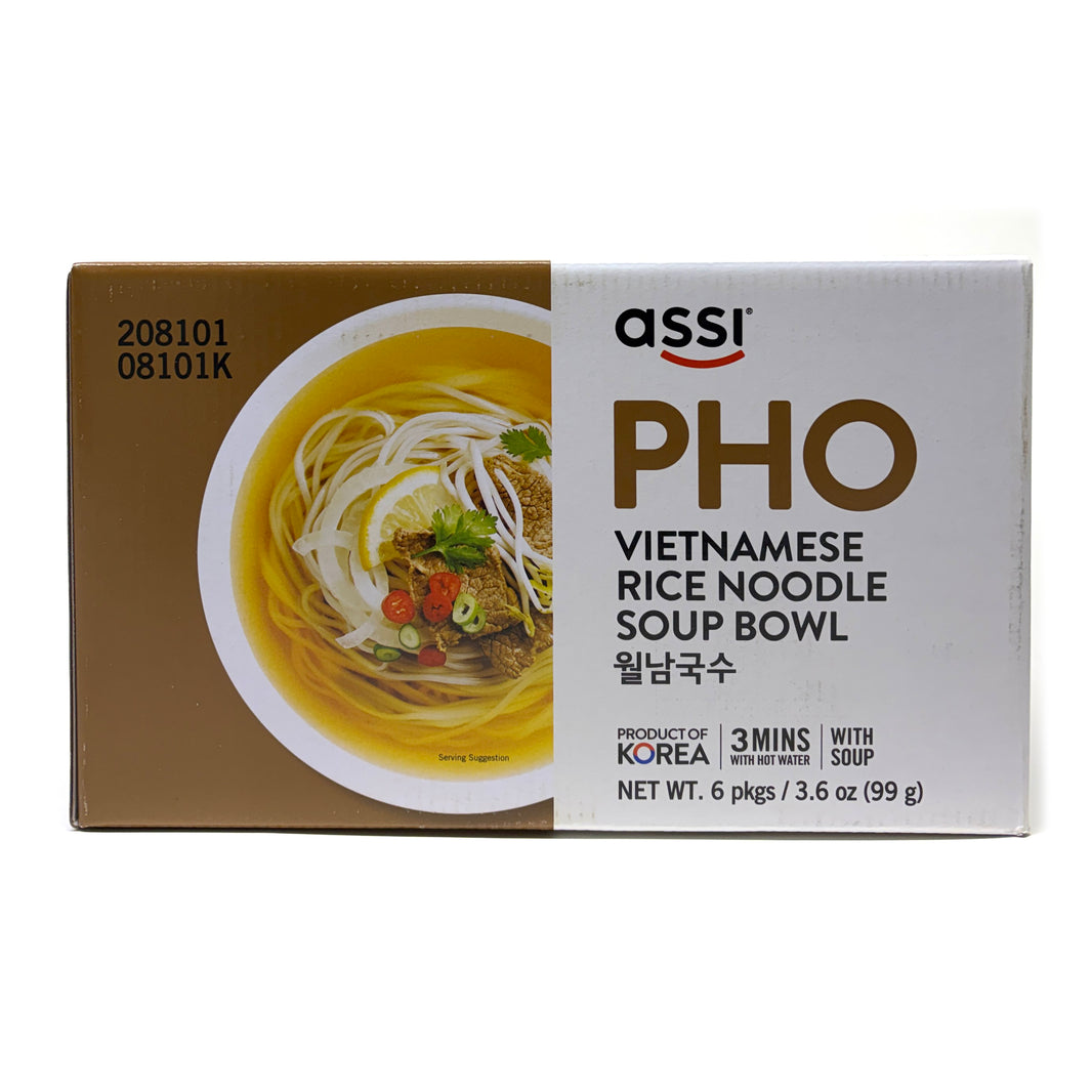 [Assi] Pho Vietnamese Rice Noodle Soup Bowl / 아씨 월남국수 쌀국수 (99g x 6pk)