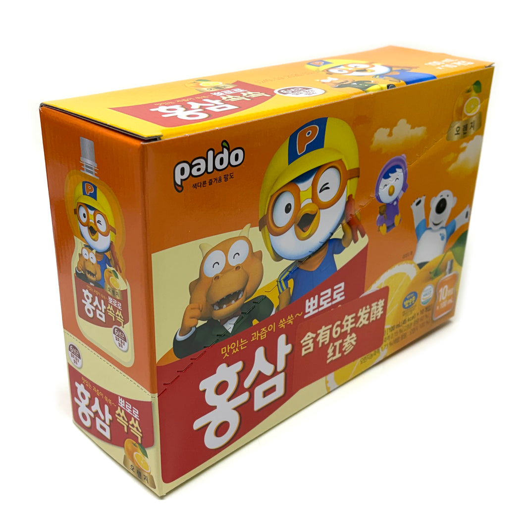 [PALDO] Pororo Red Ginseng Drink Orange / 팔도 뽀로로 홍삼 드링크 오렌지 (100ml x10pk)