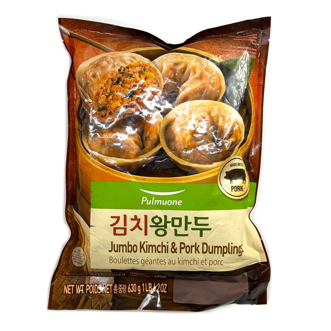 [Pulmuone] Jumbo Kimchi & Pork Dumplings / 풀무원 김치 고기 왕 만두 (630g)