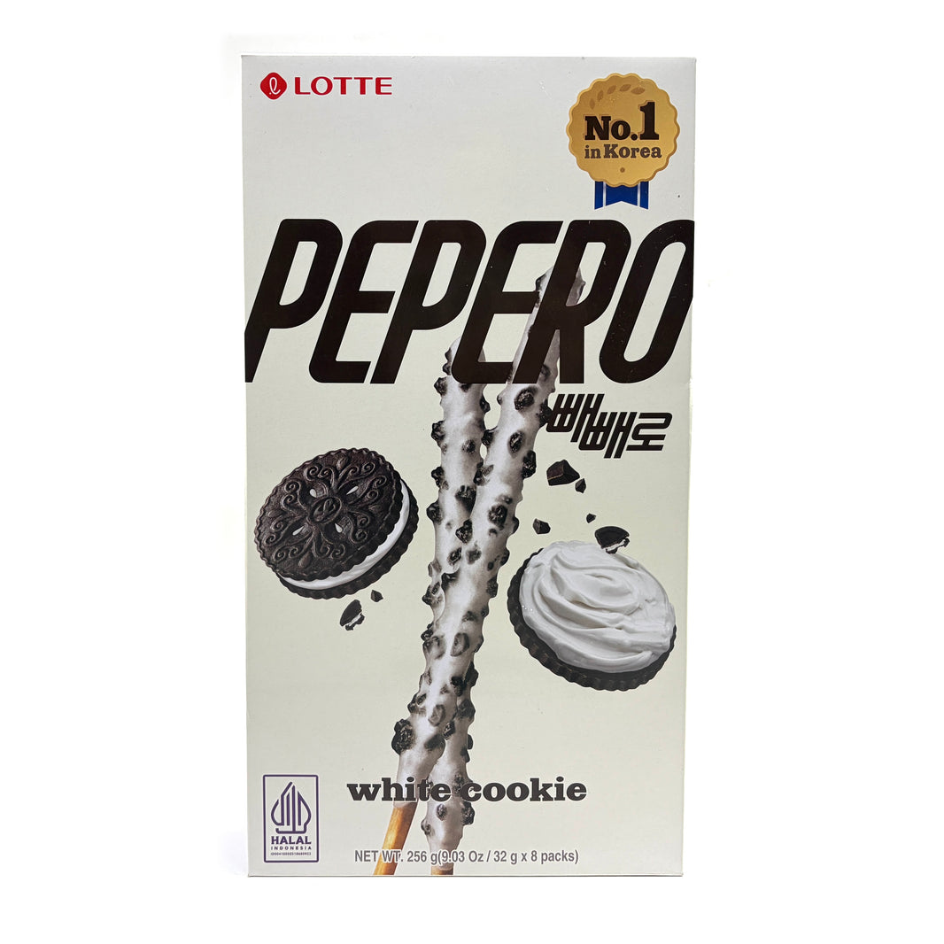 [Lotte] Pepero White Cookie Big Size /롯데 빼빼로 화이트 쿠키 8 packs (256g)