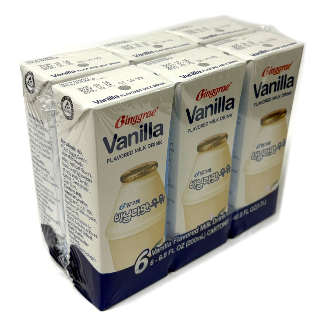 [Binggrae] Vanilla Flavored Milk Drink / 빙그레 바닐라맛 우유 (6pk)