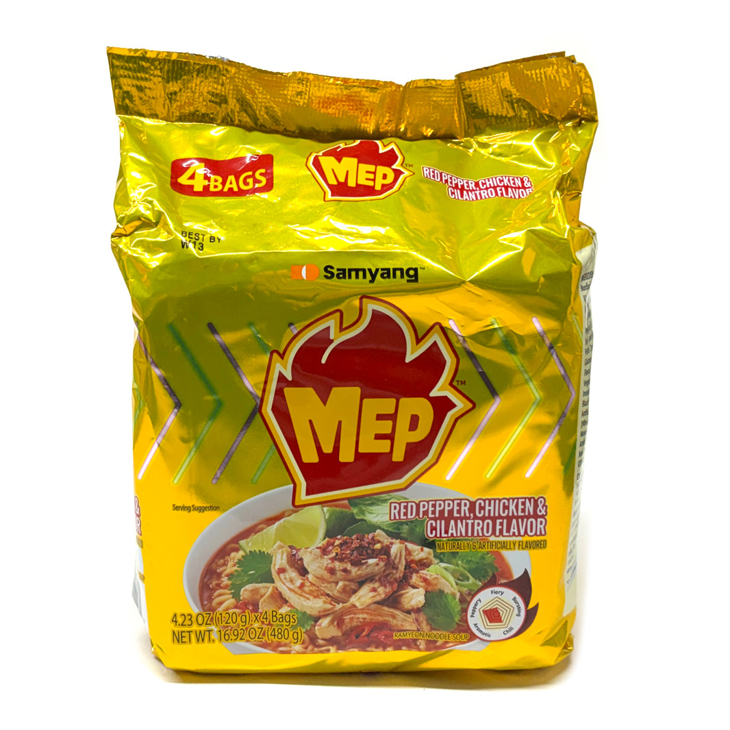 [Samyang] Mep Ramen Red Pepper, Chicken & Cilantro Flavor / 삼양 맵 닭고기 맛 라면 (120g x 4pk)