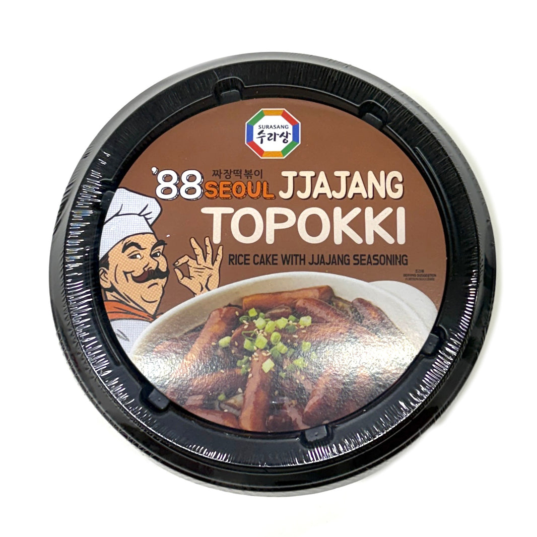 [Surasang] 88 Seoul Topokki Rice Cake w. Jjajang Seasoning Cup / 수라상 88 서울 짜장 떡볶이 컵 라면 큰컵 (168g)