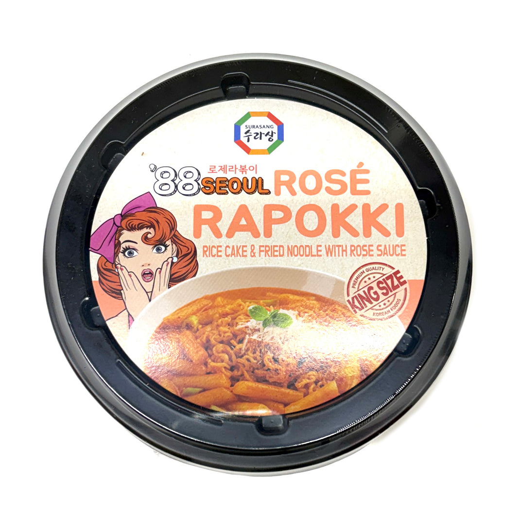 [Surasang] 88 Seoul Topokki Rice Cake & Fried Noodle w. Rose Sauce Cup / 수라상 88 서울 로제 라볶이 떡볶이 컵 라면 큰컵 (168g)