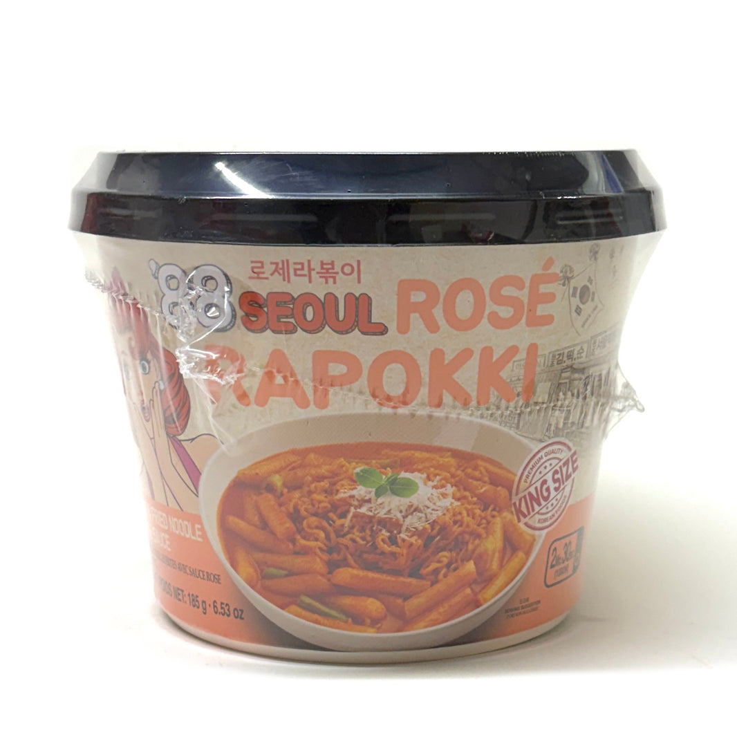 [Surasang] 88 Seoul Topokki Rice Cake & Fried Noodle w. Rose Sauce Cup / 수라상 88 서울 로제 라볶이 떡볶이 컵 라면 큰컵 (168g)