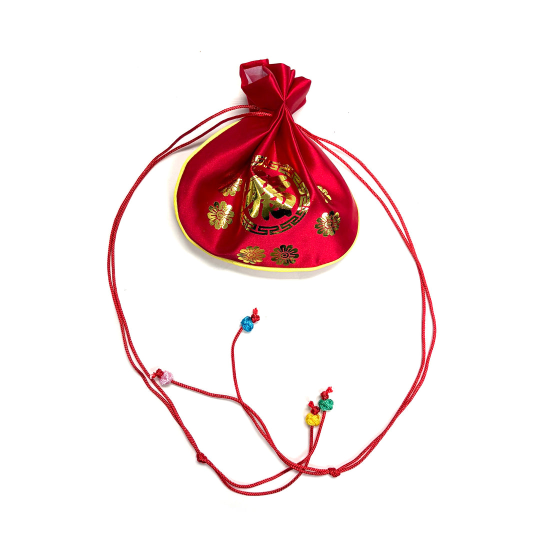 [Korea] Traditional Korean Luck Pouch Type A Print Red / 민속놀이 복주머니 프린트 타입 A 빨강색