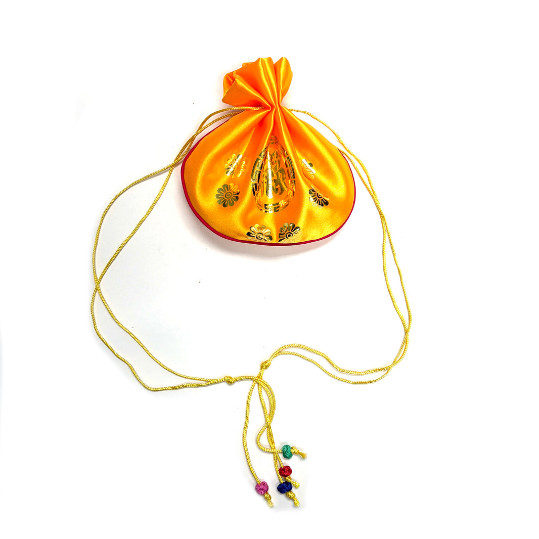 [Korea] Traditional Korean Luck Pouch Type A Print Yellow / 민속놀이 복주머니 프린트 타입 A 노랑색