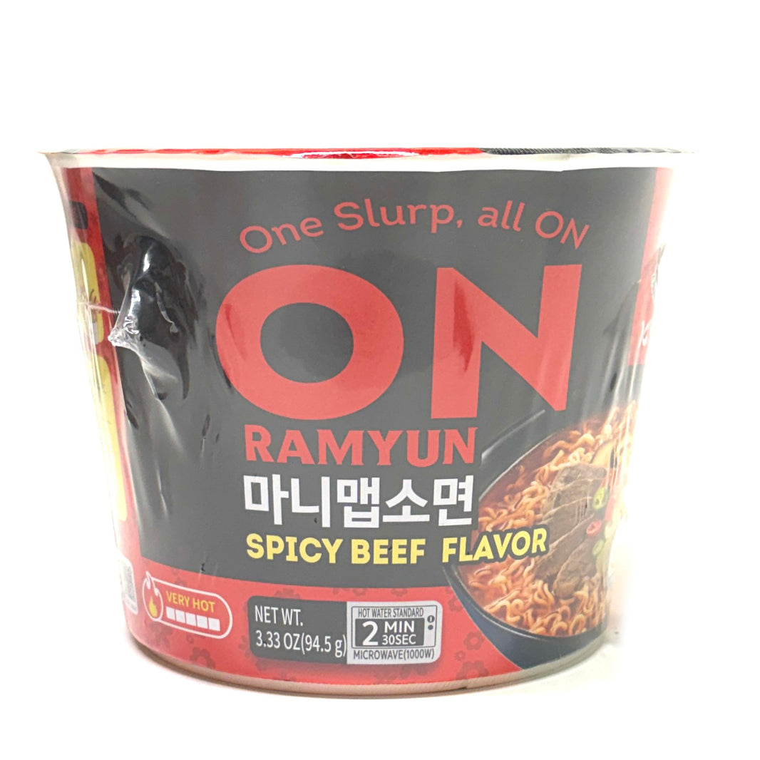 [Ajumma] ON Ramyun Spicy Beef Flavor Bowl Cup / 아주마리퍼블릭 온 마니맵소면 사발면 컵 (94.5g x3pk)
