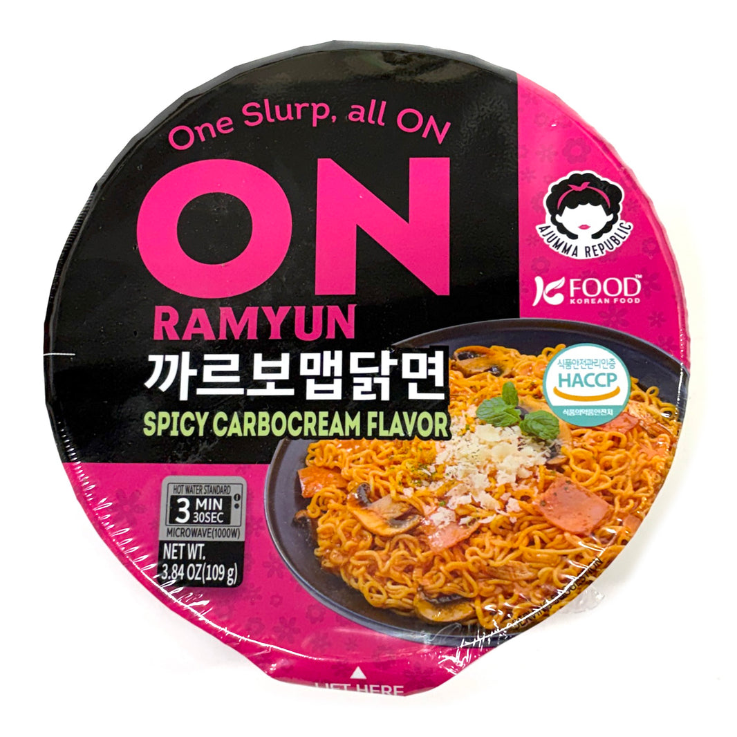 [Ajumma] ON Ramyun Spicy Carbocaream Flavor Bowl Cup / 아주마리퍼블릭 온 까르보맵닭면 사발면 컵 (109g x3pk)