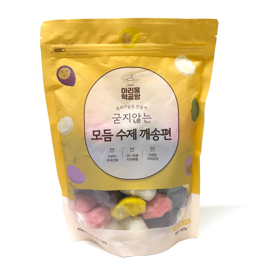 [Ariul] White Rice Cake Stick w. Sweet Red Bean / 아리울 떡공방 굳지않는 모듬 수제 깨송편 떡 (600g)