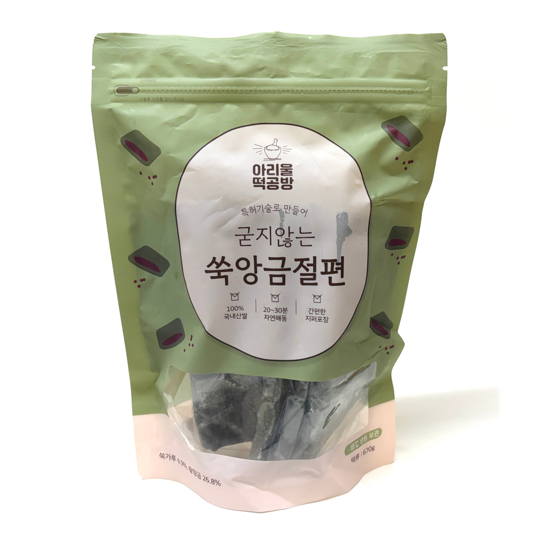[Ariul] Mugwort Rice Cake Stick w. Sweet Red Bean / 아리울 떡공방 굳지않는 쑥 앙금 절편 떡 (670g)