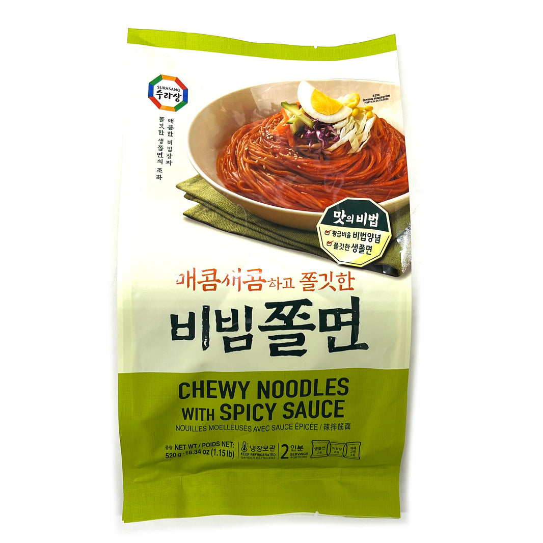 [Surasang] Chewing Noodles w. Spicy Sauce / 수라상 매콤새콤하고 쫄깃한 비빔 쫄면 (520g)