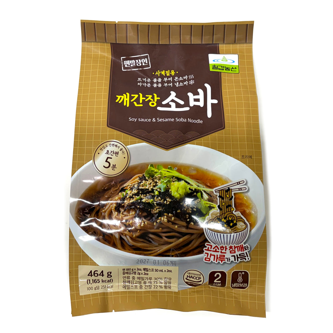 [Chilgap] Soy Sauce & Sesame Soba Noodle / 칠갑농산 면발장인 깨간장 소바 (464g)