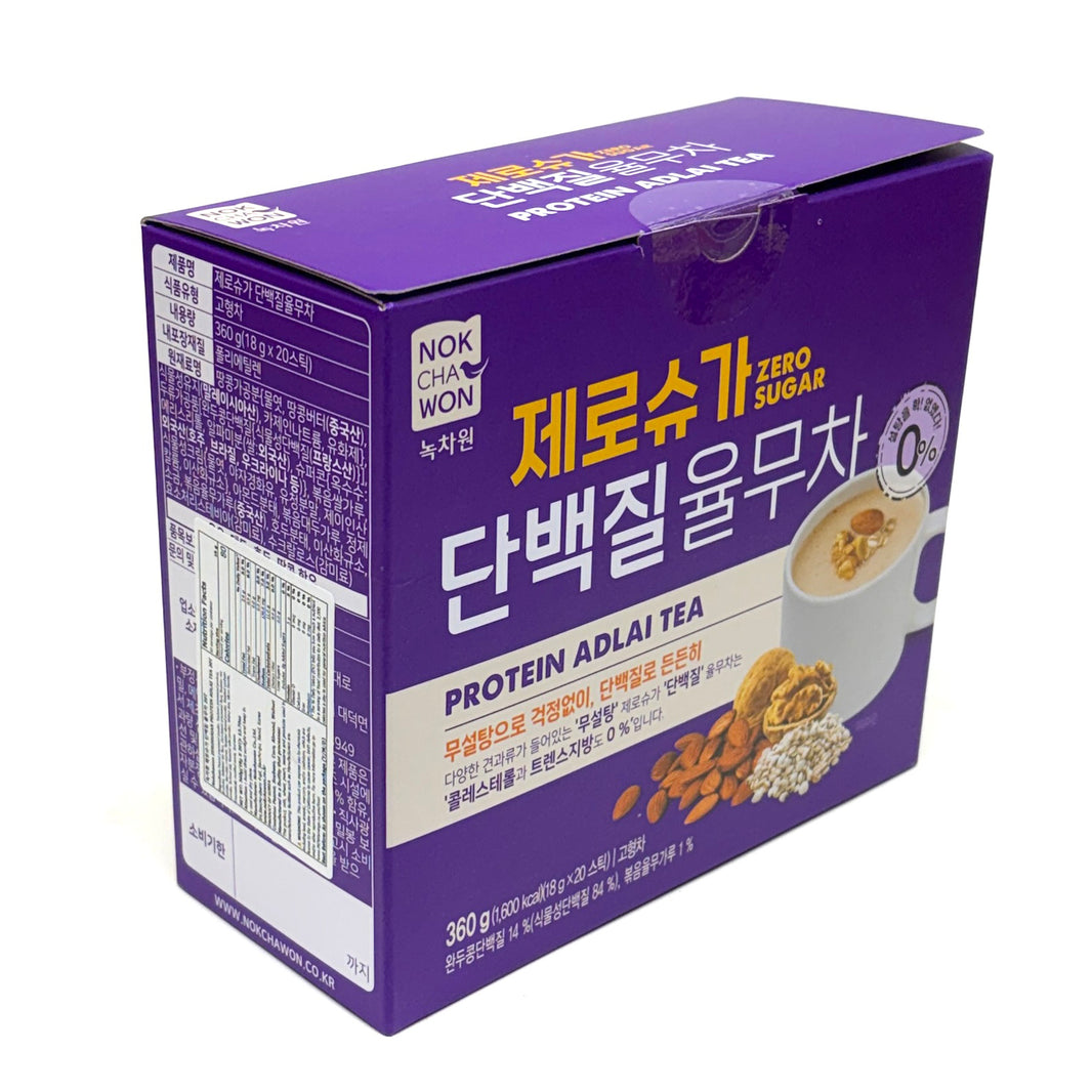 [Nokchawon] Protein Adlai Tea Zero Sugar / 녹차원 제로 슈가 단백질 율무차  (360g , 18g x20 sticks)