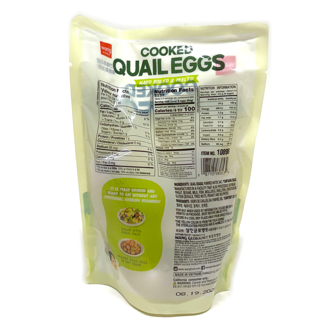 [Wang] Cooked Quail Eggs Hard Boiled & Peeled / 왕 깐 메추리 알 (135g)