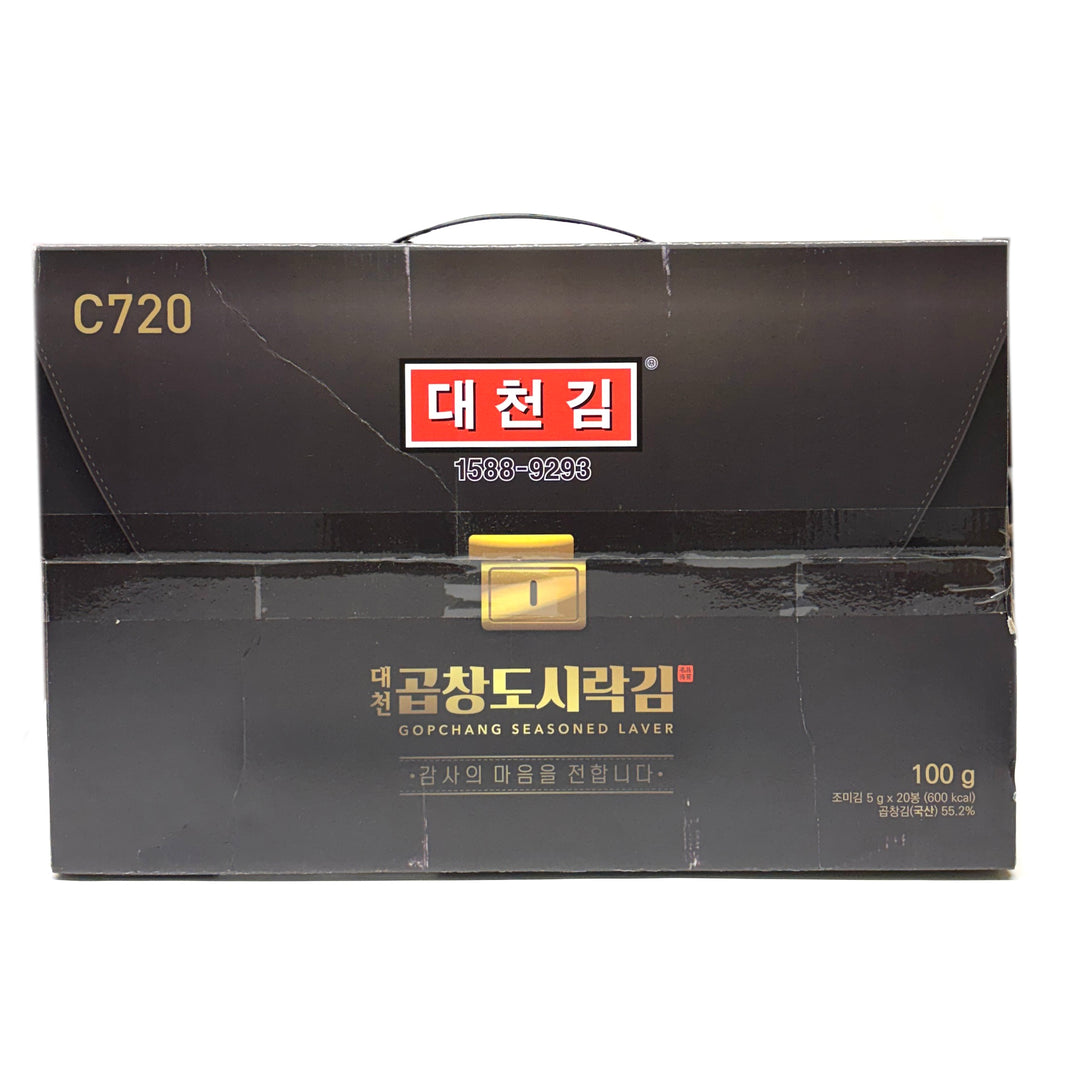 [Dae Chun] Gopchang Seasoned Seaweed Sliced / 대천 맛김 곱창 도시락 김 (20pk)