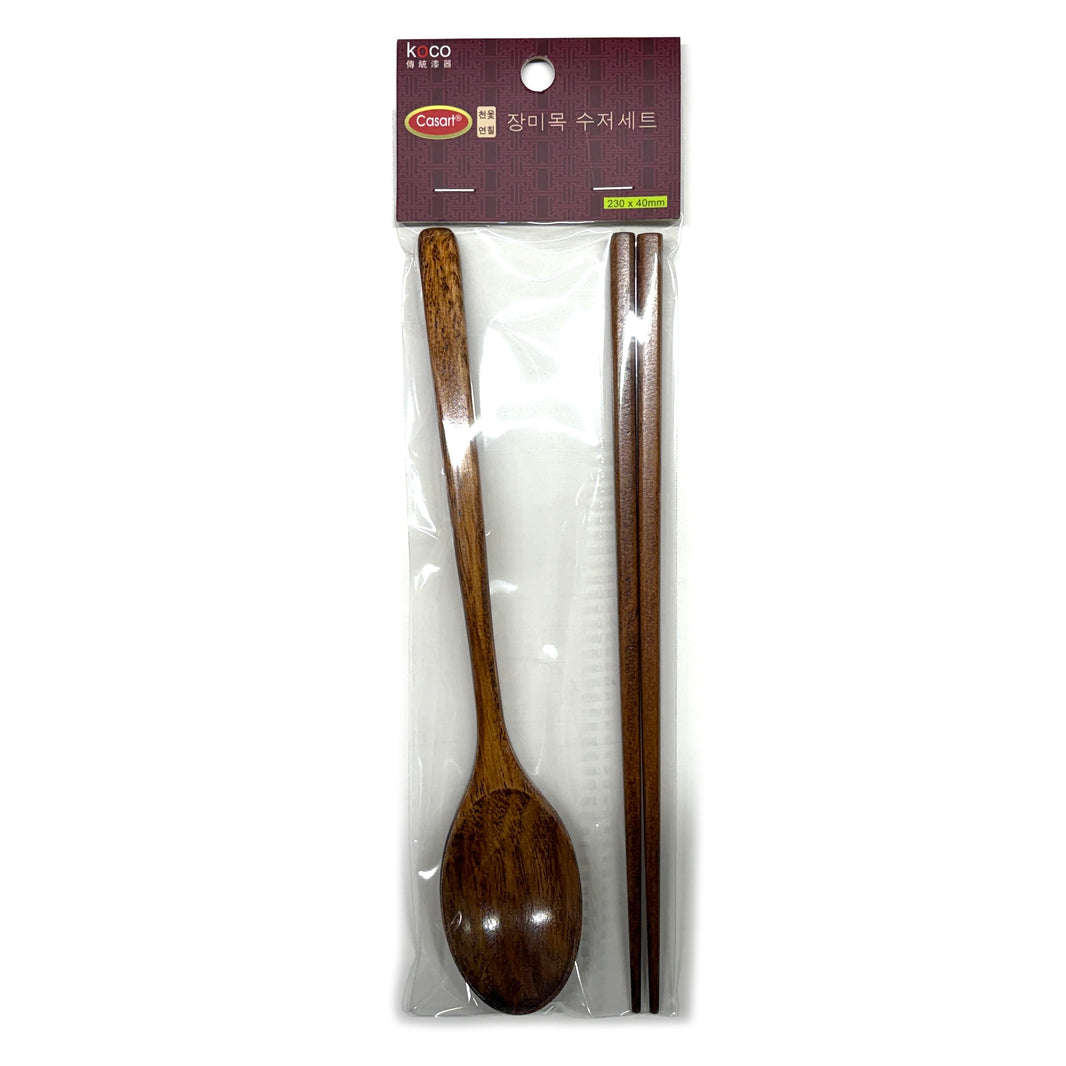 [Koco] Wooden Spoon & Chopstick Set / 코코 장미목 수저 세트 나무 숟가락 & 젓가락