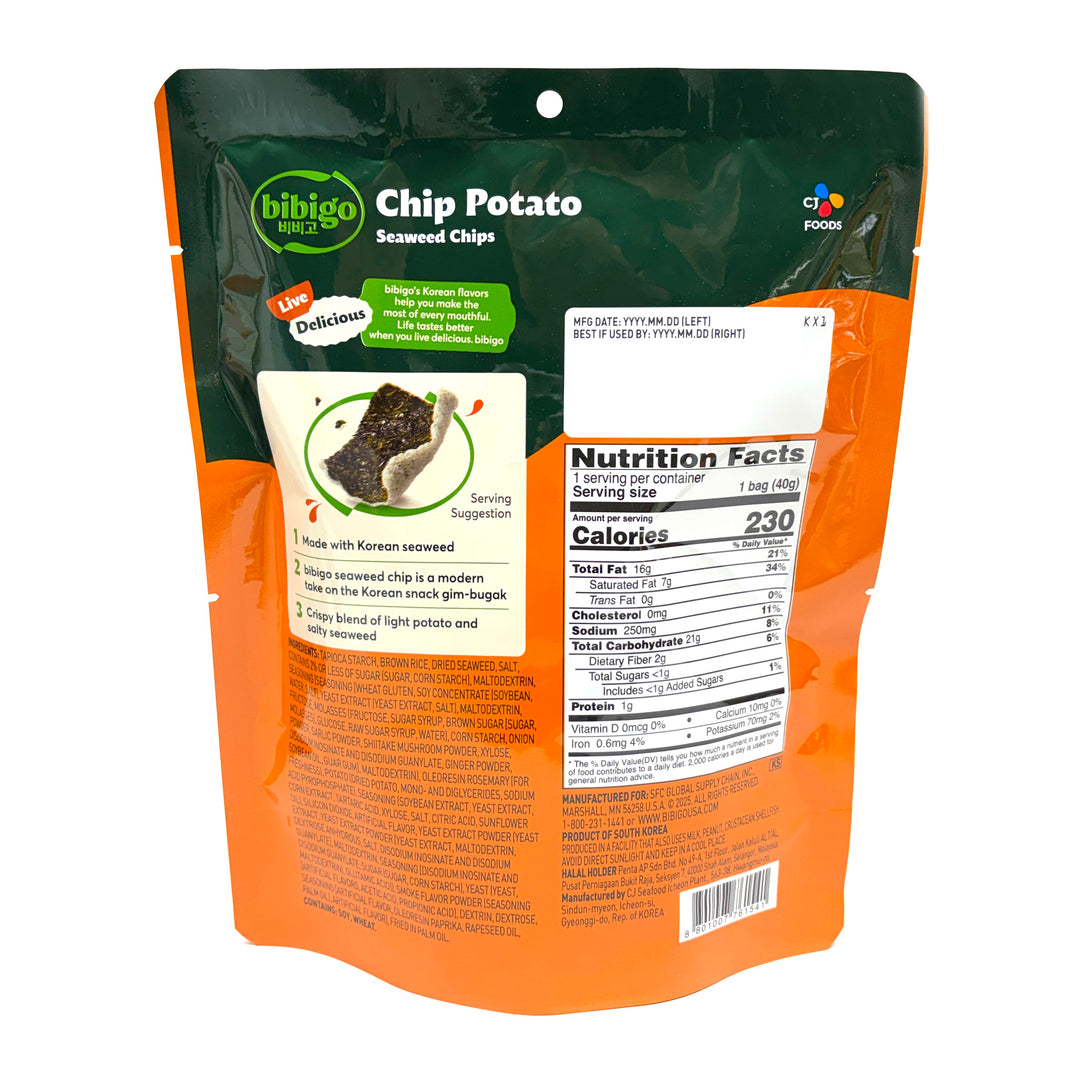 [Bibigo] Seaweed Chip Potato / 비비고 칩 포테이토 김부각 칩 (40g)