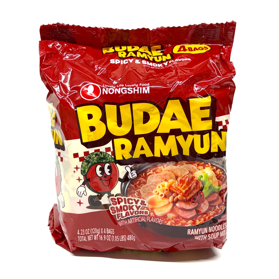 [Nongshim] Budae Ramen Noodle Soup Spicy & Smoky / 농심 부대찌개 라면 (4pk)