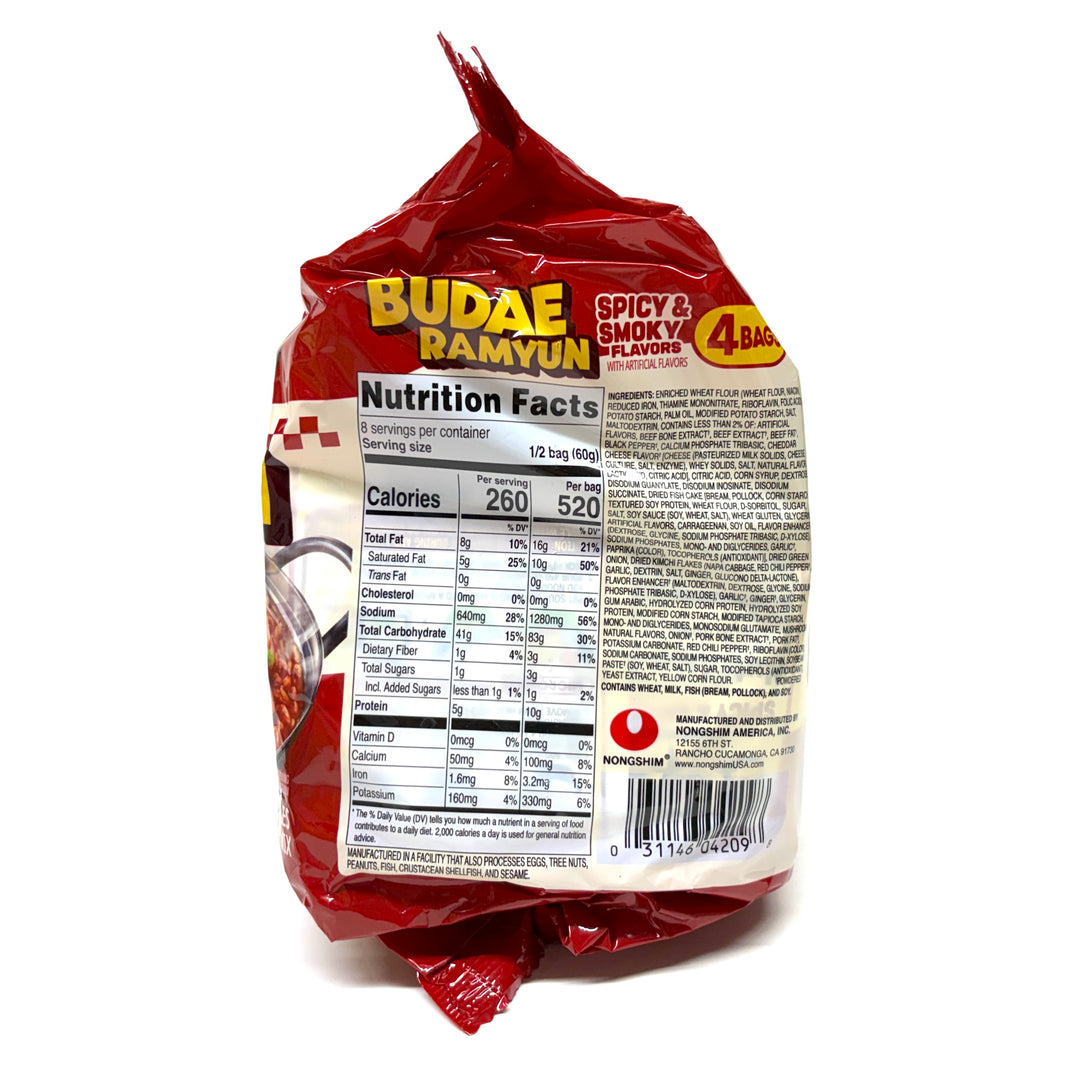 [Nongshim] Budae Ramen Noodle Soup Spicy & Smoky / 농심 부대찌개 라면 (4pk)