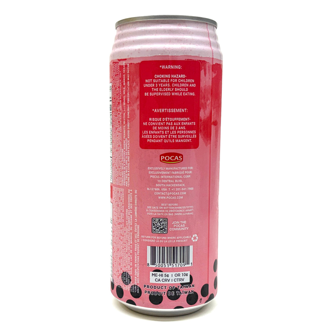 [Pocas] Taiwan Classic Bubble Tea Strawberry w. Tapioca Pearls / 포카스 버블티 딸기 밀크맛 (490ml)