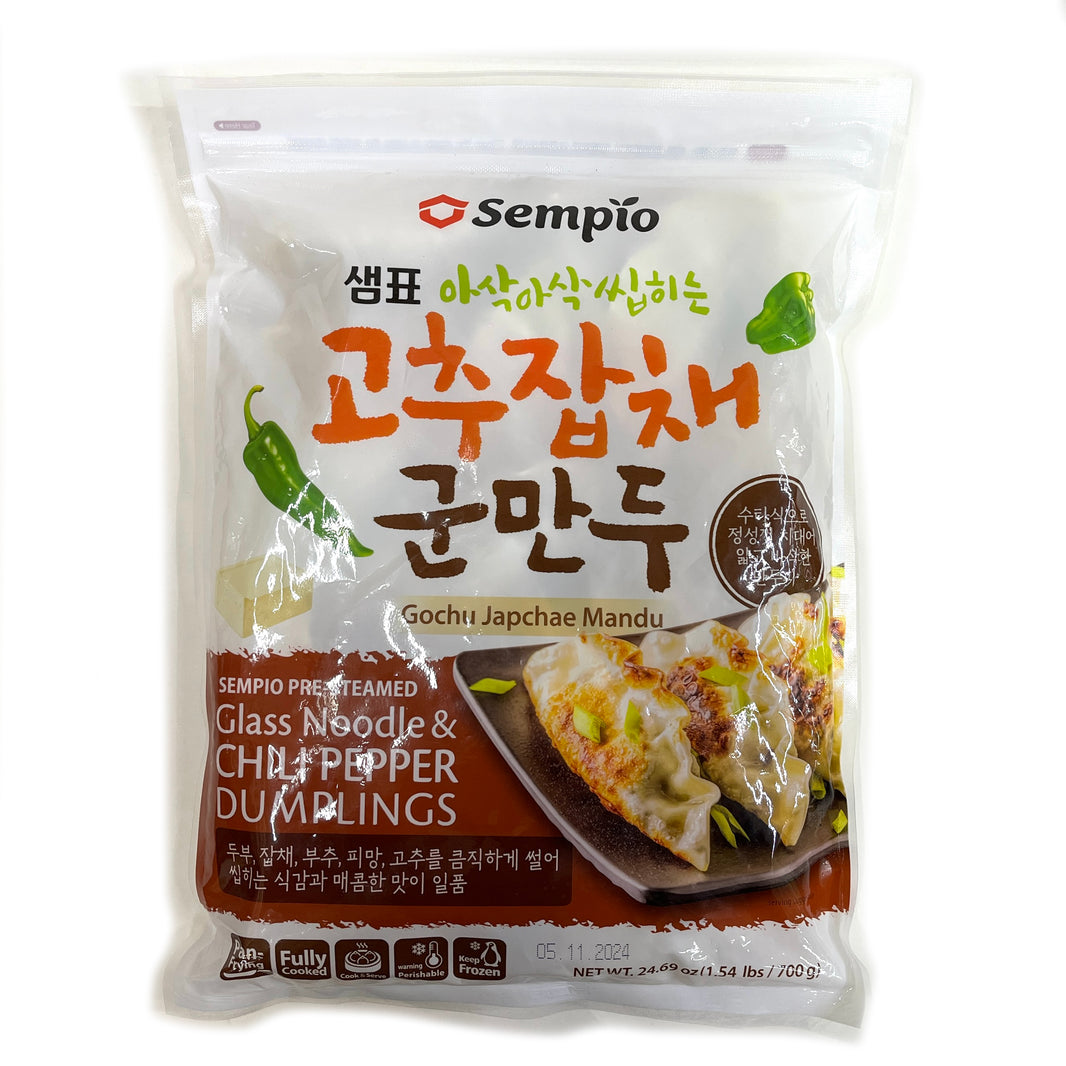 [Sempio] Gochu Japchae Mandu Glass Noodle & Chili Pepper Dumplings / 샘표 아삭아삭 씹히는 고추 잡채 손 만두 (700g)