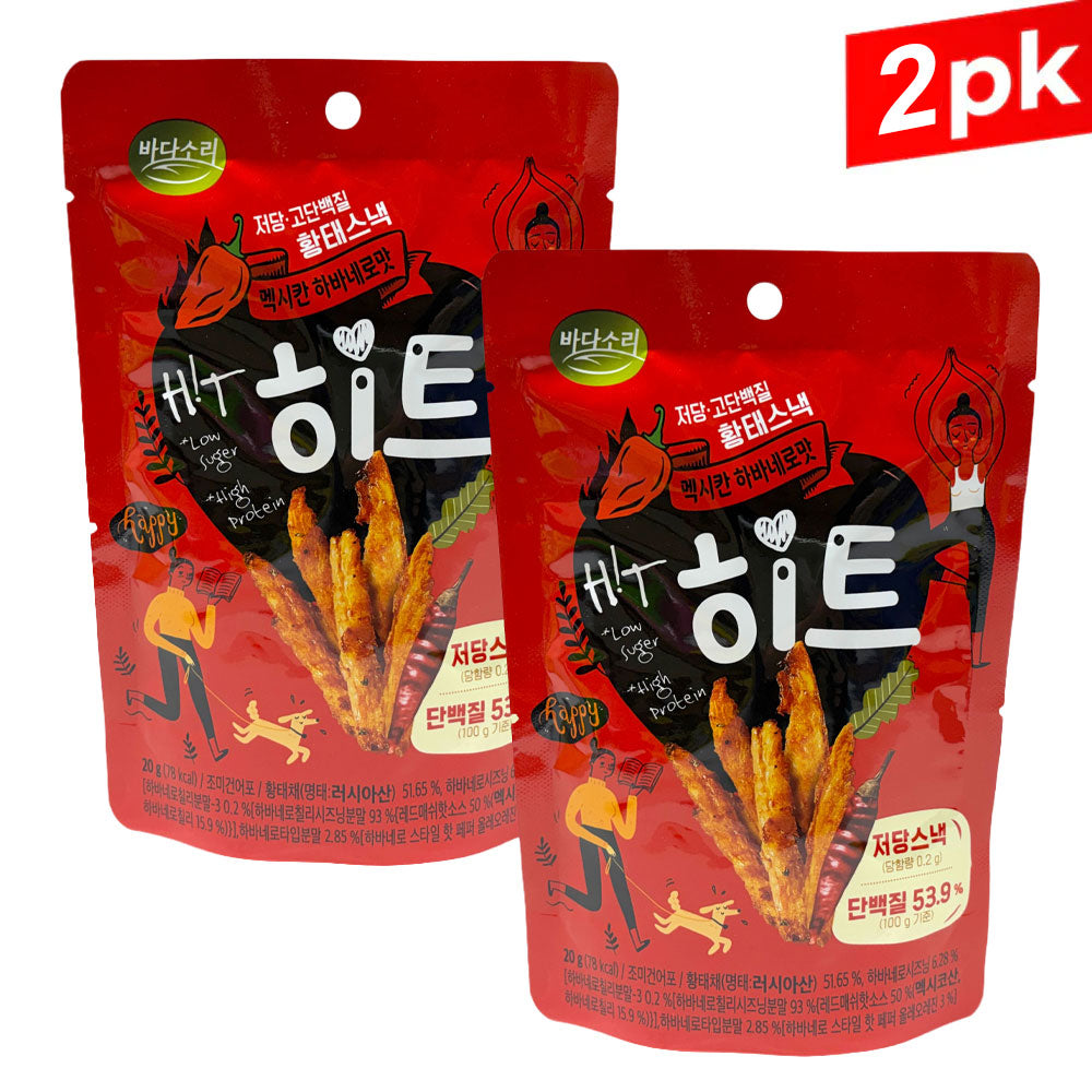[Badasori] Dried Fish Snack Spicy Flavor / 바다소리 히트 저당 고단백질 황태 스낵 맥시칸 하바네로맛 (20g(30g x2) Best By 2026/05/19