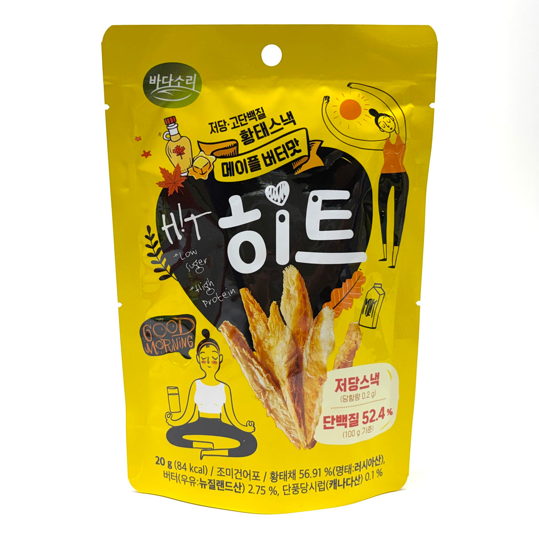 [Badasori] Dried Fish Snack Maple Butter Flavor / 바다소리 히트 저당 고단백질 황태 스낵 메이플 버터맛 (20g)