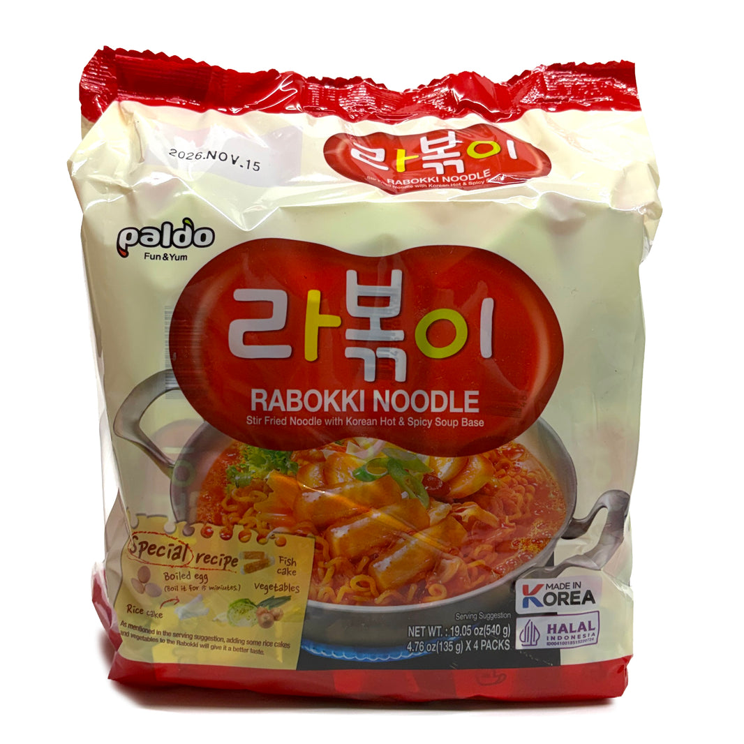 [Paldo] Rabokki Noodle Stir Fried Noodle w. Hot & Spicy Soup Based / 팔도 라볶이 라면 (4pks)